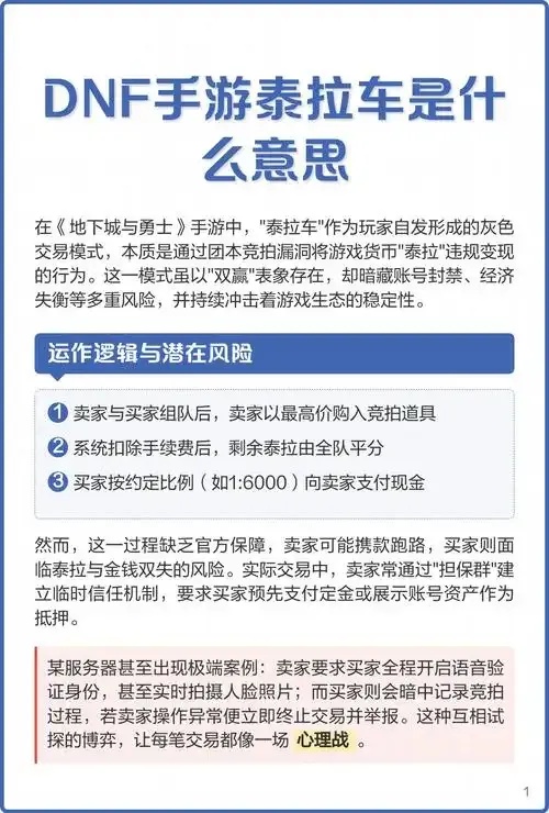 dnf手游科技泰拉车是什么意思